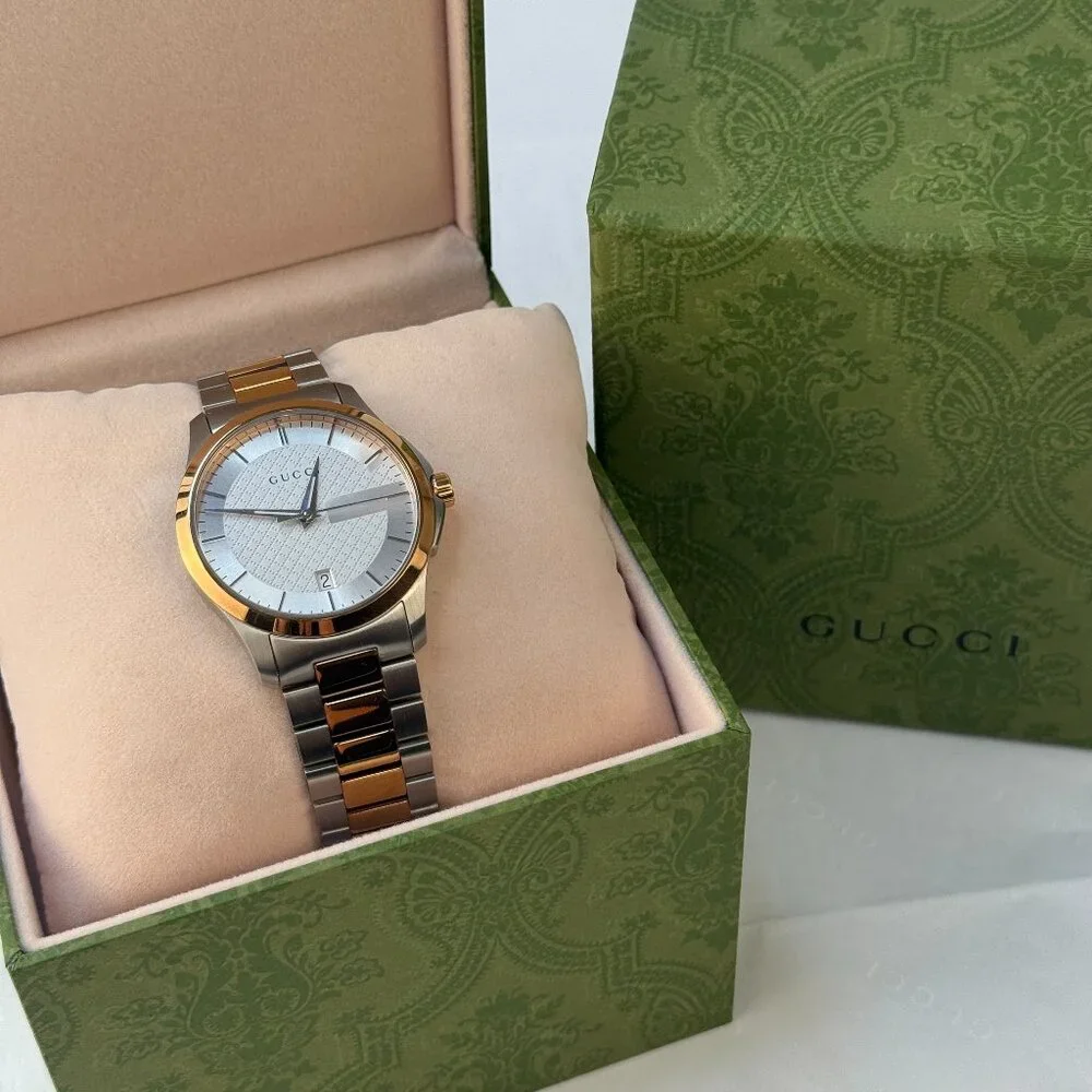 Gucci G Timeless Silver Dial Two Tone Steel Strap Watch - Picture 3 of 7